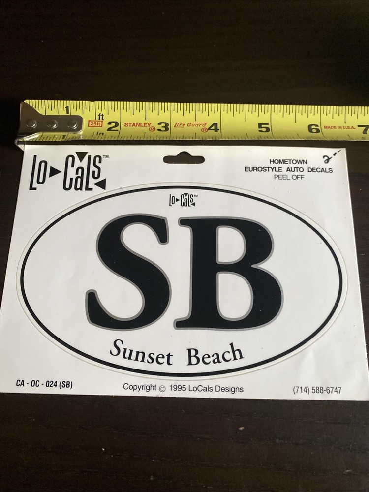 Vintage 1995 Sunset Beach Auto Decal / Sticker – 6” X 3.5”