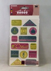 Scrapbook Stickers Lot of 6 Cruise Adventure Passport Luggage Tag Ticket Holder