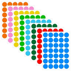 1400 PCS1IN Round Colored Dot Stickers Labels 8 Assorted Colors for Office