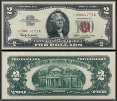 $2 Two Dollar 1963 Legal Tender Note (US CURRENCY STICKERS) (Lot Of 4)