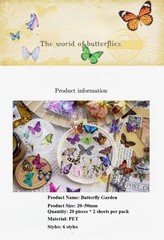 Delicate Lightweight Elegant Durable Versatile Butterfly Garden Journal Stickers