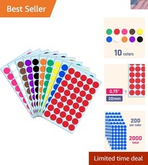 2000 Pack of 3/4″ Assorted Round Dot Stickers – Perfect for Projects & Crafts