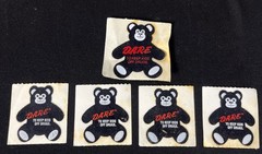 Vintage Stickers D.A.R.E. Fuzzy Bear Lion Lot Of 5 Dare Textured Black 80’s