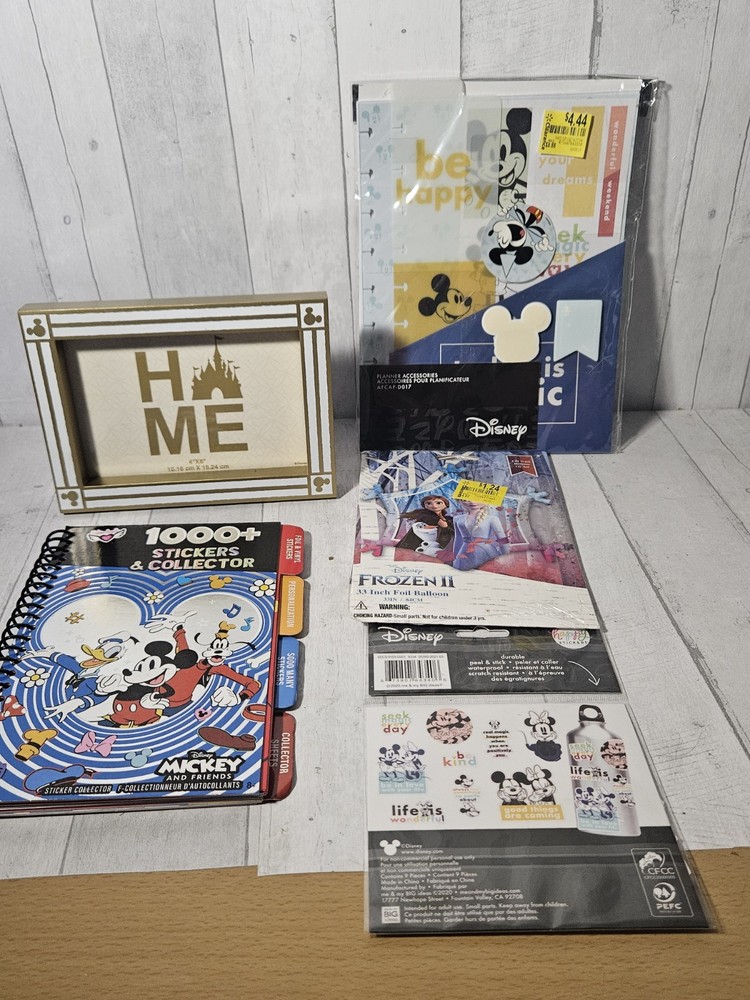 Disney Mickey Mouse Home Office Lot Stickers, Stationery, Picture Frame New
