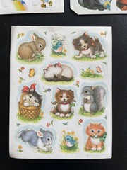 1970s-1980s FULL Sticker Sheets Animals