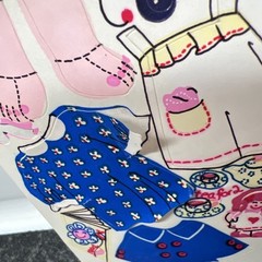 RARE 1984 Sandylion Maxi Activity Sheet Stickers DRESS A RAG DOLL Pink And Blue