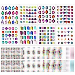 2102pcs Gems Stickers, Self Adhesive Gems for Crafts Bling Rhinestones Colorful