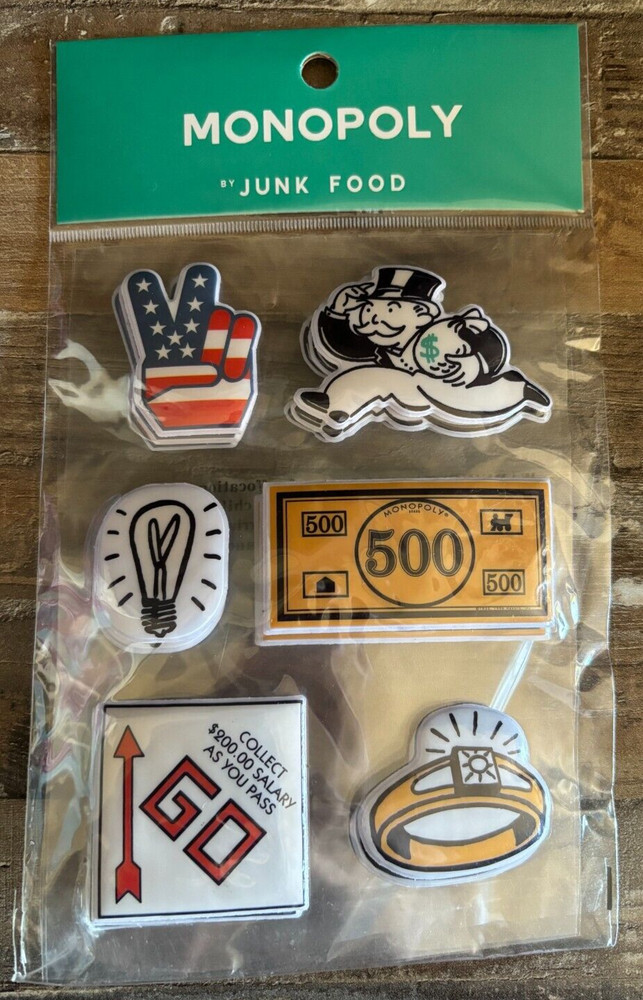 Junk Food Monopoly Puffy Style Stickers 3 sheet Pack Scrapbook Binder