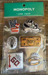 Junk Food Monopoly Puffy Style Stickers 3 sheet Pack Scrapbook Binder