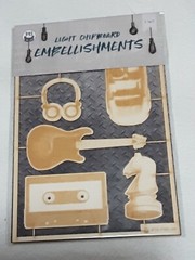 P13 Light Chipboard Embellishments Bundle 11 asst 4×6″ frame w/engraved pieces