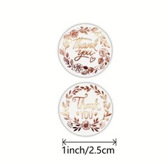 100pcs Thank You Stickers Rose Gold Party Favor Business Envelope Sticker Label