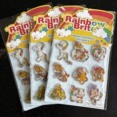 Rainbow Brite Water Confetti Stickers -3 Pack NEW