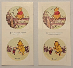 Vintage Hallmark Stickers Lot of 2 Winnie the Pooh and Piglet Too Disney