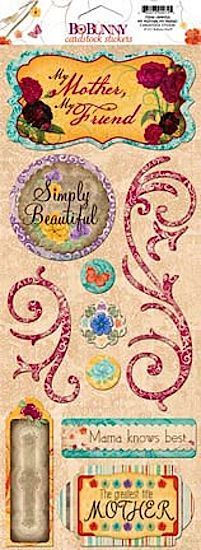 BoBunny, Ambrosia, Cardstock Stickers, My Mother My Friend, Swirl Stickers