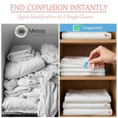 12-Pack Color Coded Bed Labels, 6 Pink Queen 6 Sky Blue King Snaps, Machine W…
