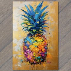 STICKER Colorful Pineapple Gold Rainbow Fruit Tropical Bold Upside down