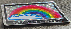 Vintage MARYLAND RAINBOW CLOUD Prism Vending Machine Sticker 1980s Decal