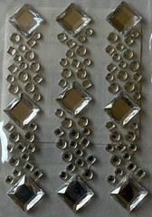 SILVER RHINESTONE GEM Accent Stickers(3pc)Michaels…Christmas…Round…Square…Cards…