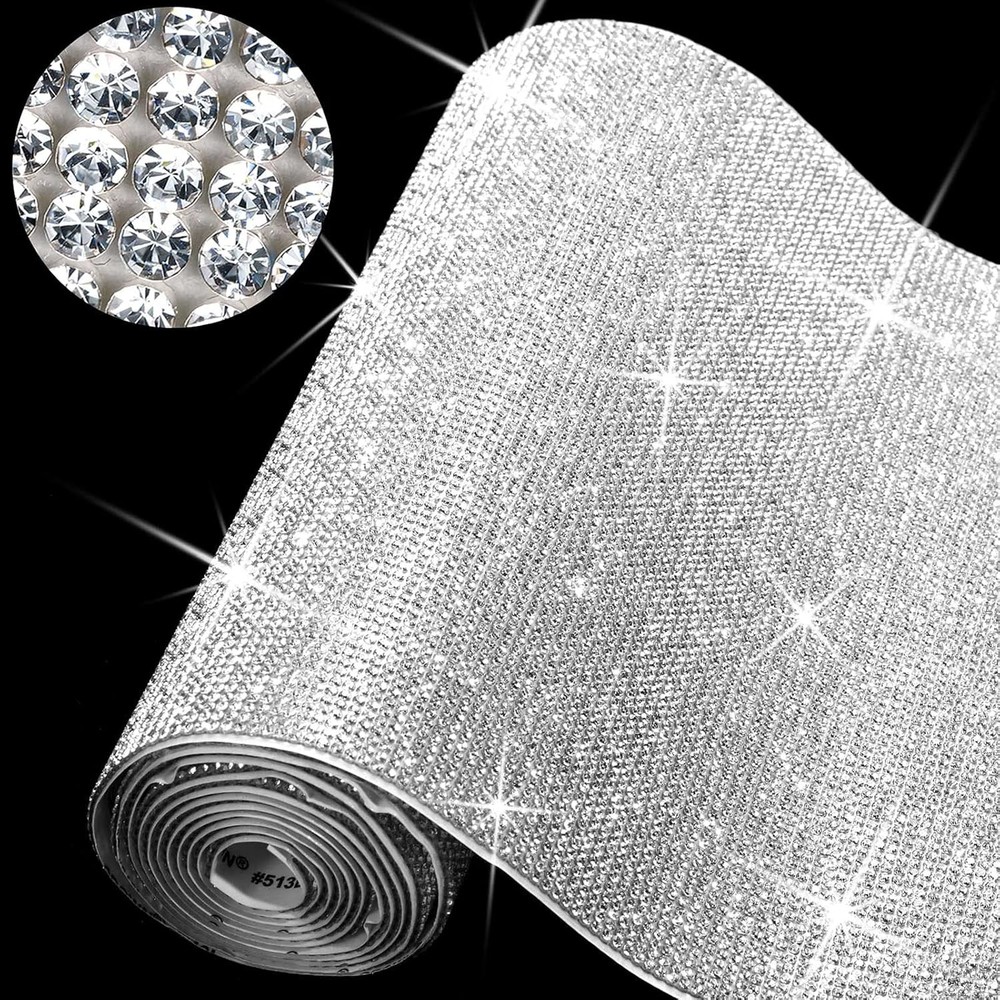 Outus 60750 Pieces Self Adhesive Rhinestone Sheets 59 x 7.87 Inch Bling Glitter