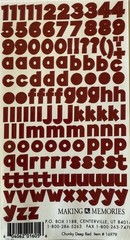 DEEP RED 7/16” CHUNKY ALPHABET Stickers(2 sheets)Making Memories •Letter•Numbers