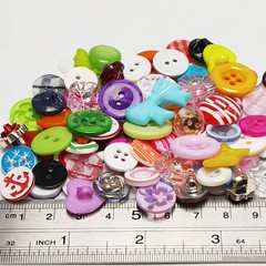 Chenkou Craft Random 100pcs Small Plastic Buttons DIY Sewing Craft Accessory …