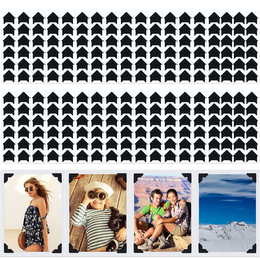 Pajean 720 Pieces Photo Corners Self Adhesive Black Photo Corners for Scrapbo…