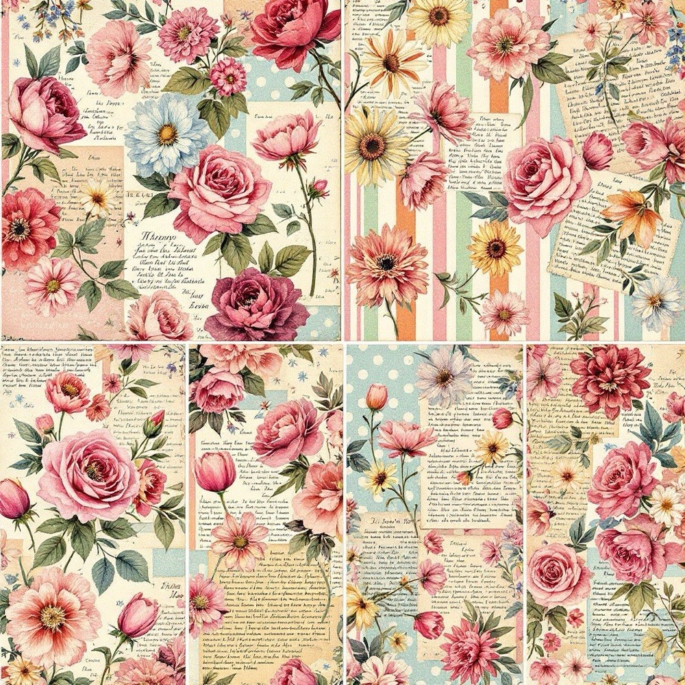 Spring Floral Flowers Decoupage Rice Paper For Ornament-Wood Art A4 1 Sheet