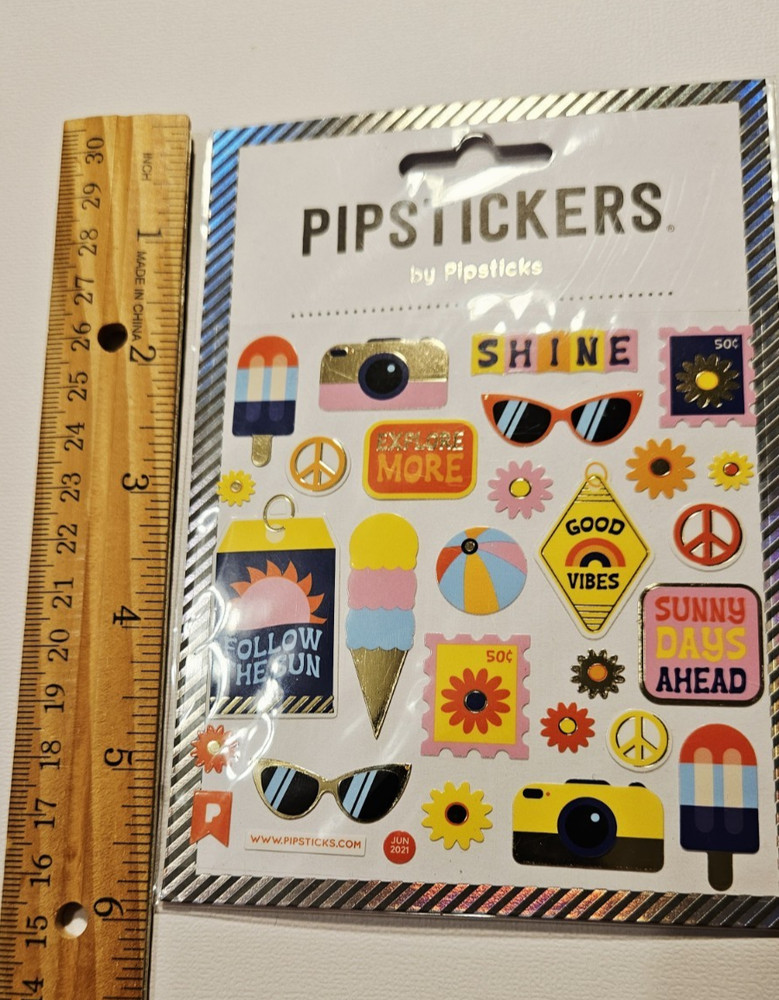 Pipstickers Lot of 1 Package ~Travel Tokens~ Stickers 1 Sheet NIP 2021 READ