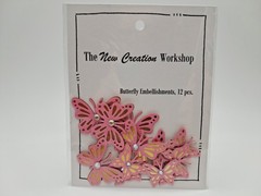Butterfly Embellishments For Art And Scrapbooking 12 Pieces & Sample Card