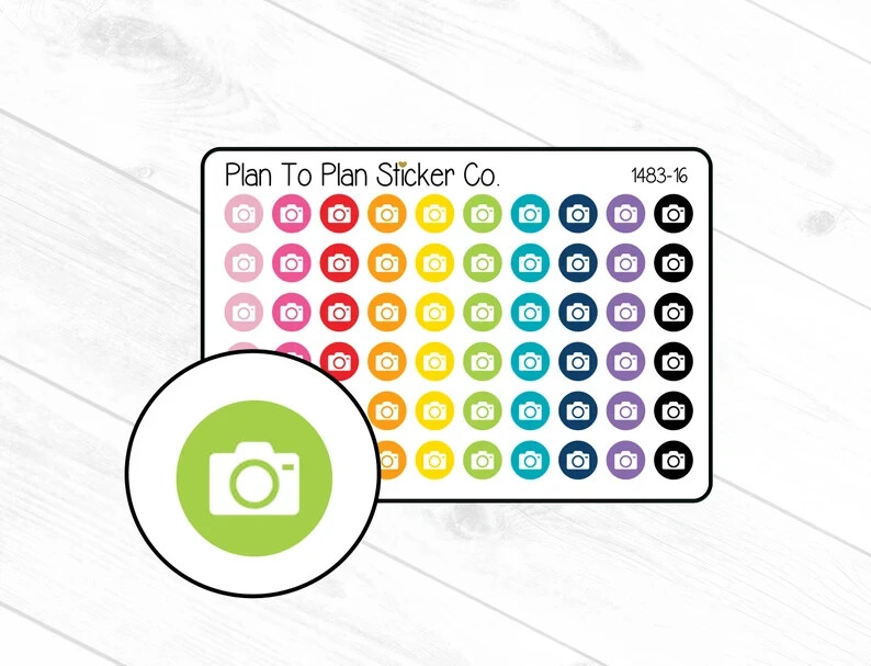 1483-16 Camera Icon Planner Stickers.