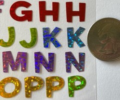FUN HOUSE COLORFUL Prismatic Alphabet Stickers(89pc)Sticko •Letters•Memories•