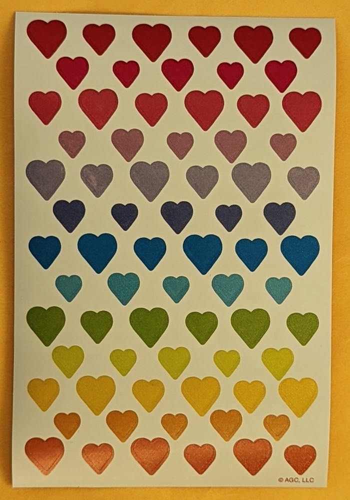 Hearts Love. Single Sticker Sheet