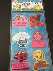 Vintage Little Miss Mr. Men 3D Sticker Sheet Roger Hargreaves 2012