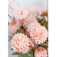 5 Pcs Artificial Pink Pompon Mums Small Flowers, 20″ Faux Silk Chrysanthemum …