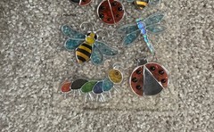 Stained Glass Insect Butterfly Ladybug Dragonfly C-thru Stickers New Loose Sheet