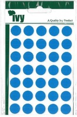 Ivy 13mm Blue Self Adhesive Round Dot Labels 280 Labels 232170