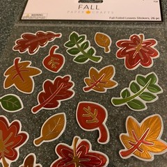 FALL PAPER CRAFTS STICKERS SHINY LEAVES FALL LEAVES FALL FOILED LEAVES 26PCS