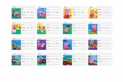 School Notebook Name Stickers for Kids 32 pcs (2 Sheets,16 Each) Self-Adhesive