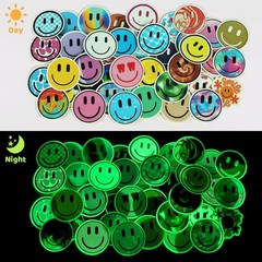 50PCS Smile Glow in The Dark Stickers