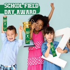 100 PCS Field Day Participant Ribbons Award Winner Recognition Card String