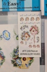 Royal Langnickel Easy Rub-On Transfer Birdhouse Morning Glory Flowers Lot 6×9