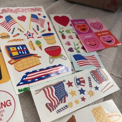 mrs. grossman’s stickers lot Easter Summertime Vtg Cross Happy New Year Hearts