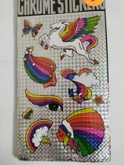 Vintage Stickers Mark 1, Chrome Prism CS51, Pegasus, Rainbow, Butterfly, NA,RARE