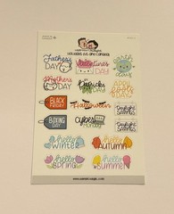 Hubman and Chubgirl Holiday Lot: 2 Planner Sticker Sheets, 7 Diecut Stickers NEW