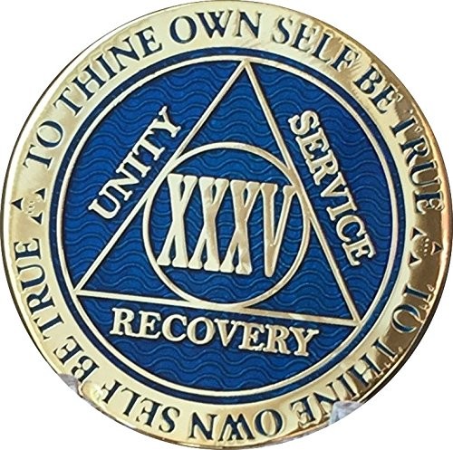 35 Year Reflex Blue Gold Plated AA Medallion Chip XXXV