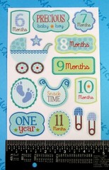 Baby Boy 0-1 Years Old Glitter Stickers Set Of 2 Sheets