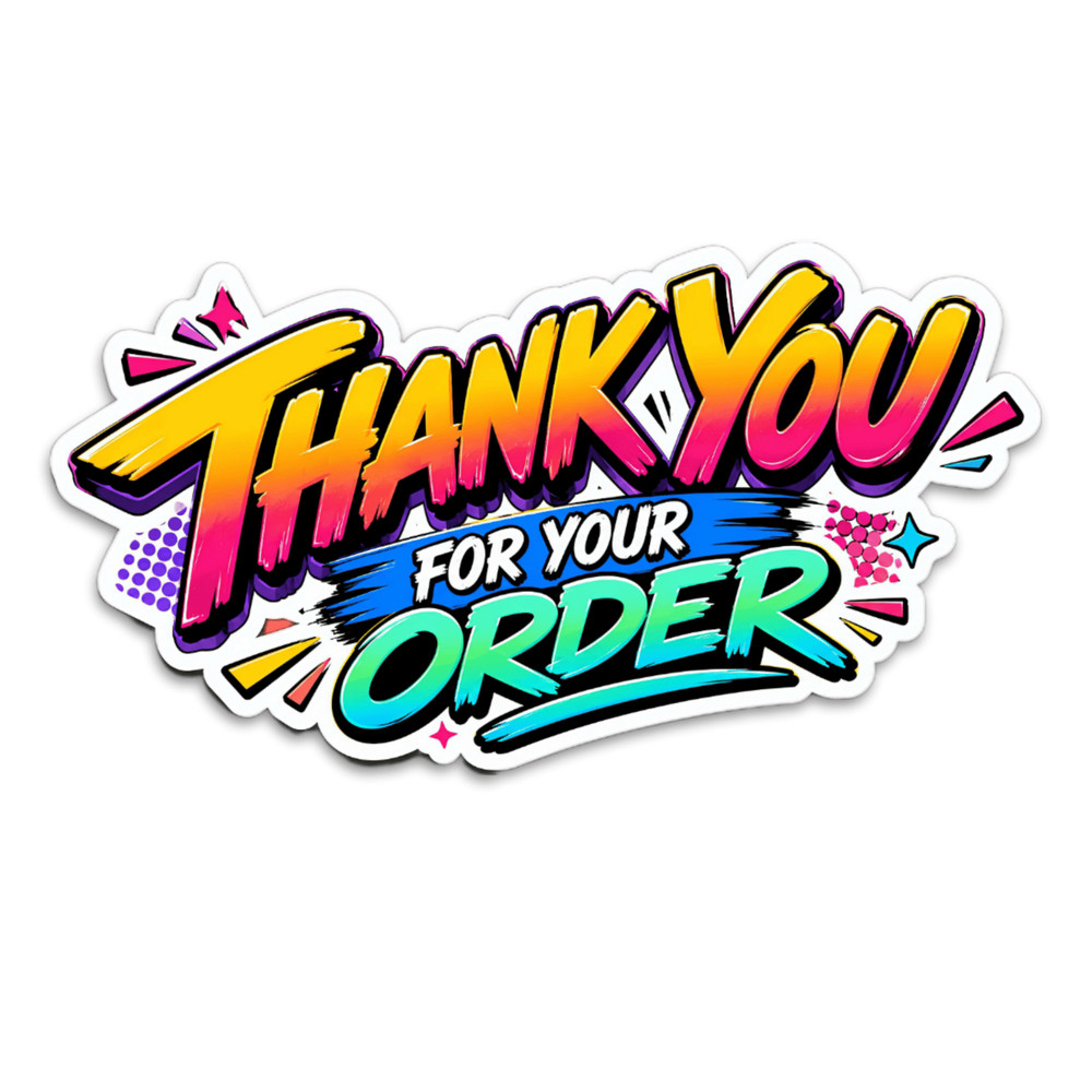 36 Thank You for Your Order Retro Vinyl Packaging Stickers Small Business