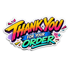36 Thank You for Your Order Retro Vinyl Packaging Stickers Small Business