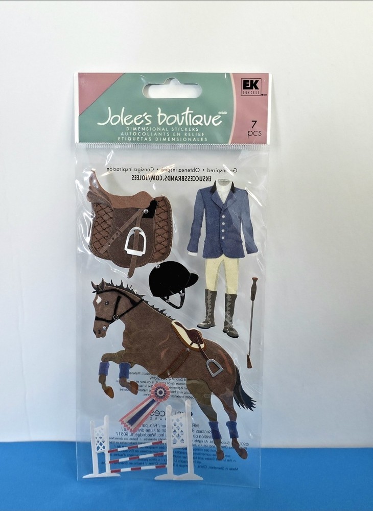 FREE SHIP! Jolee’s EQUESTRIAN Scrapbook Dimensional Stickers SCHOOL SPORTS HORSE