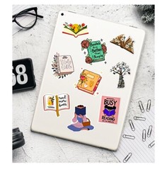 50pcs Book Lover Vinyl Stickers, Love Books, Book Worm, Reading, 025